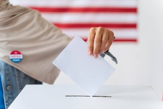 A close-up of a voter filling out a ballot in a voting booth. The image should focus on the act of voting and convey a sense of individual empowerment and civic duty. The voter should be of an underrepresented demographic.