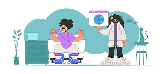A doctor consulting with a patient over a video call, alongside illustrations of wearable health trackers and AI diagnostic tools.