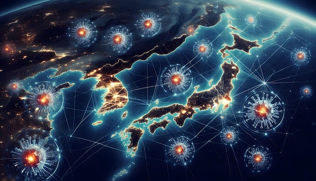 A map of East Asia highlighting the proximity of North Korea to major cities in South Korea, Japan, and China. The map illustrates the regional impact of North Korea's nuclear program.