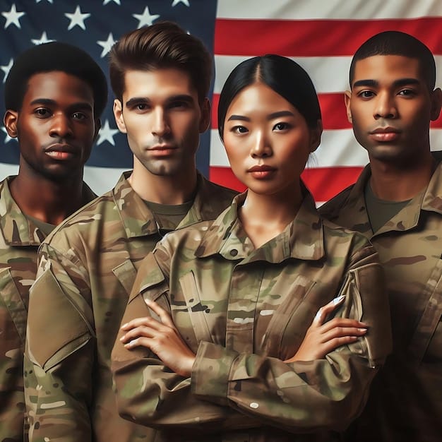 A group of diverse NATO soldiers standing shoulder-to-shoulder, representing various member countries. The image symbolizes camaraderie, cooperation, and the collective defense commitment of the alliance.