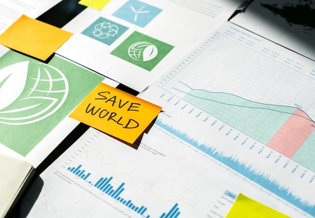 A detailed close-up of a CSR report, highlighting specific metrics and data related to environmental impact and social responsibility initiatives of a US corporation.
