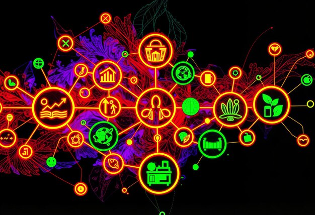 A visual representation of a collaborative ecosystem, showing interconnected icons representing academia, industry, and government. The icons should be linked by lines of data flow, symbolizing the exchange of knowledge, resources, and expertise.